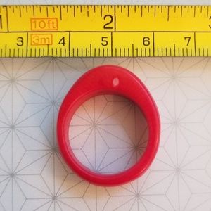 Natural red coral ring